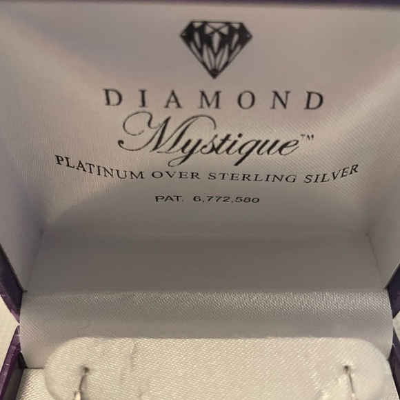NWT Diamond Mystique Platinum over Sterling CZ Round Hoop Earrings in box - Picture 6 of 7